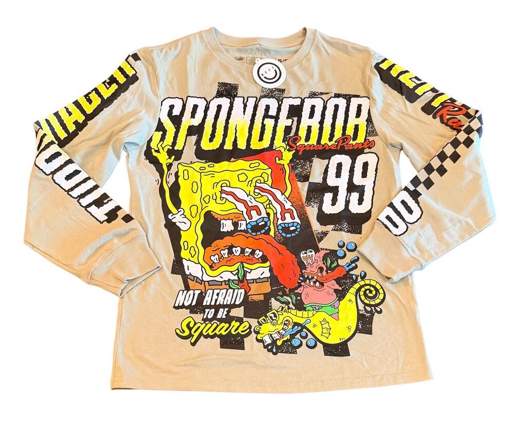 NEFF SpongeBob Turbo Racer 99 Long Sleeve T-Shirt Men’s Small (But Runs Big)READ